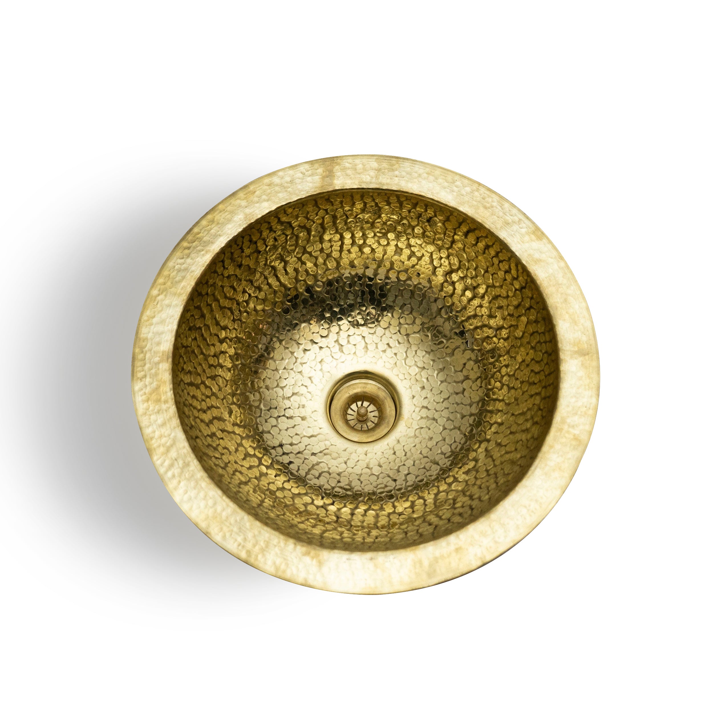 Handcrafted Hammered Unlacquered Brass Bar Sink Drop In - Zayian
