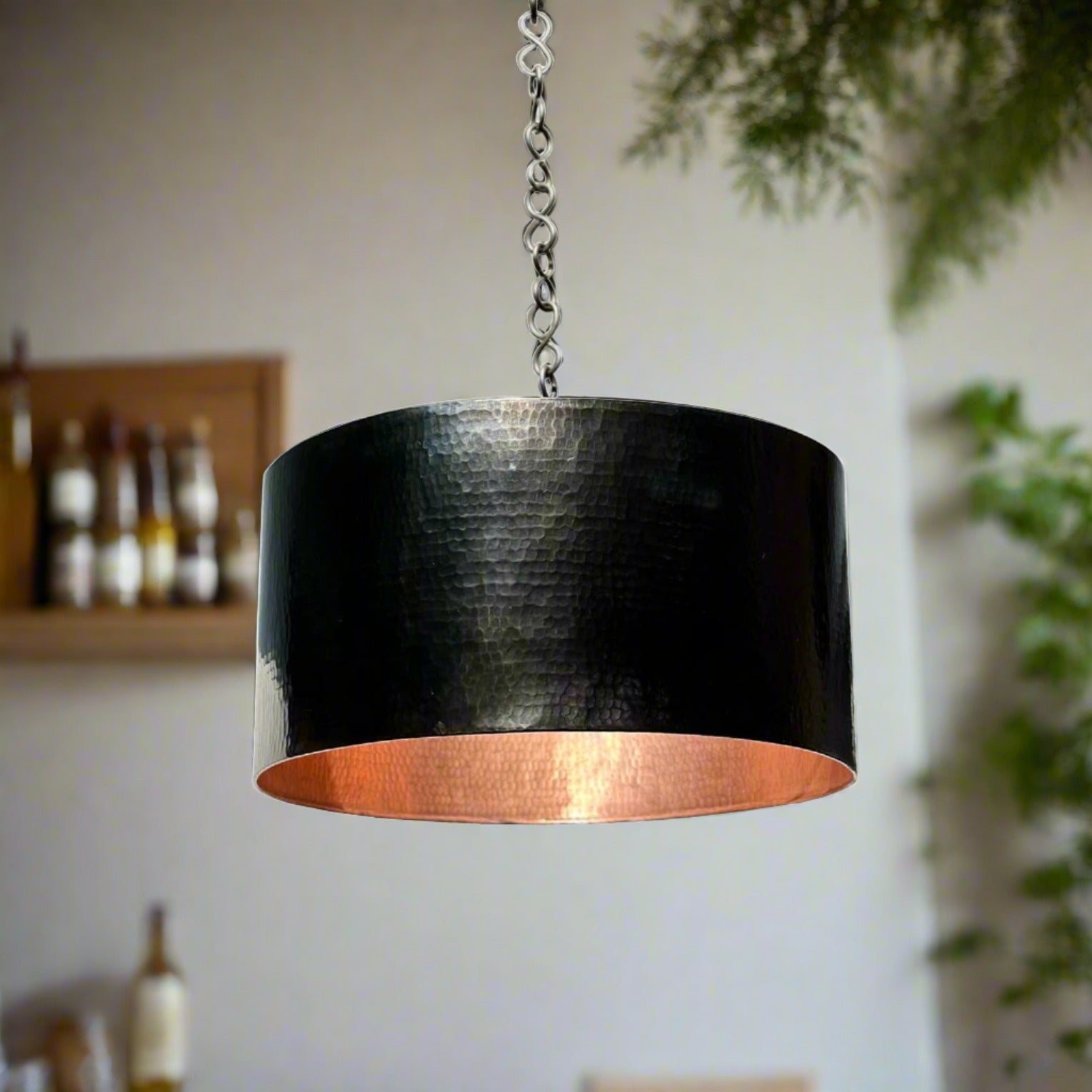 Copper kitchen pendant light