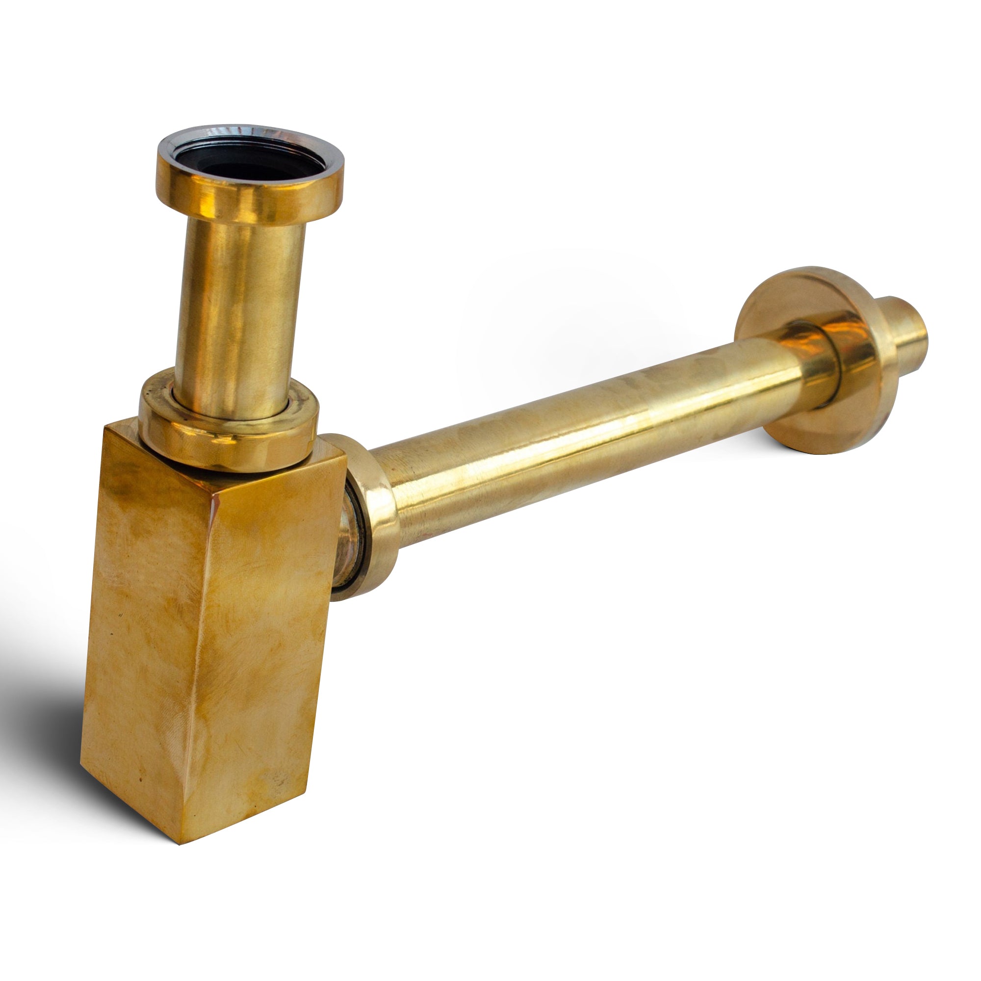 Unlacquered Brass Water Trap Sink Stopper With Push Up Button - Zayian