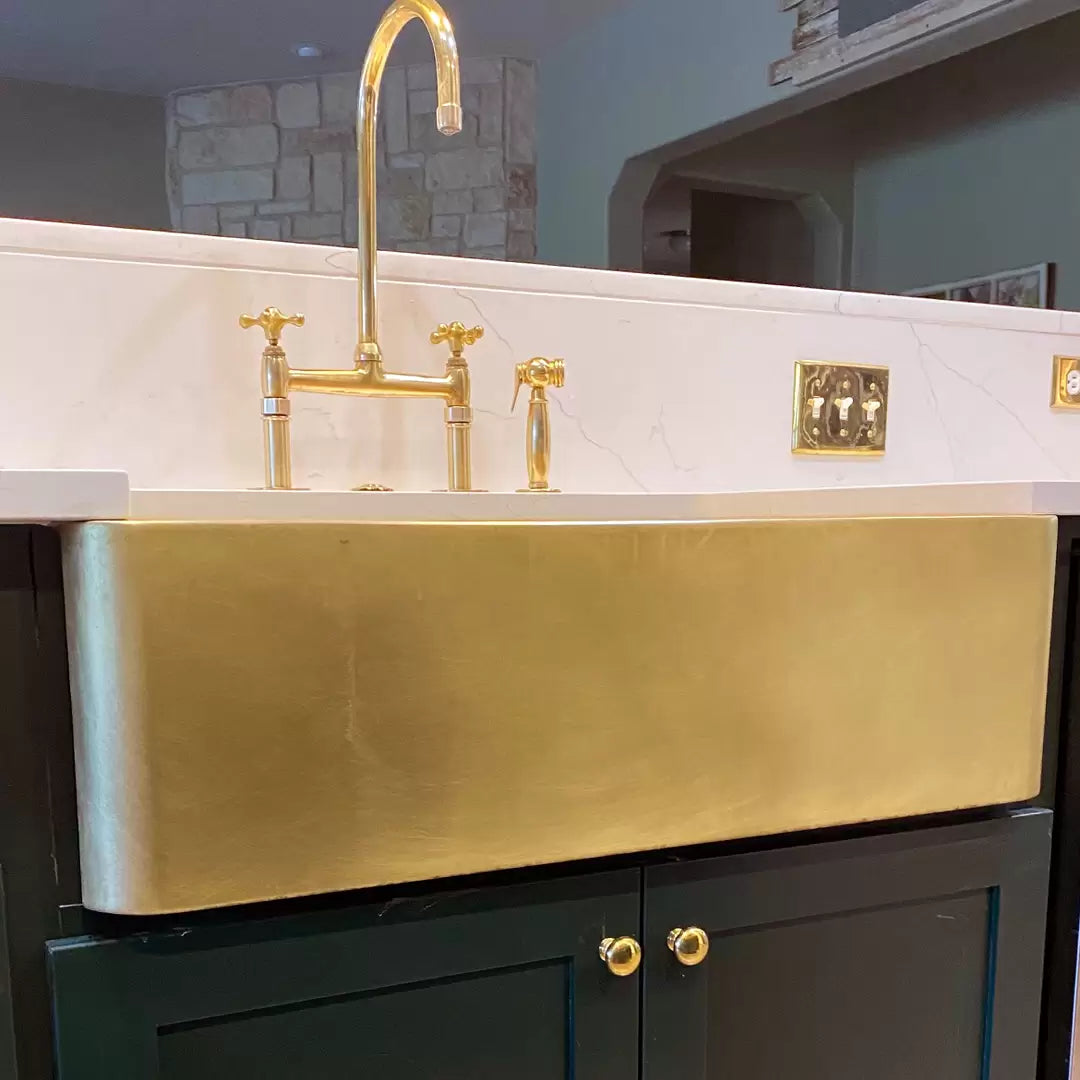 Rustic Brass Farmhouse Sink with Whimsical Design