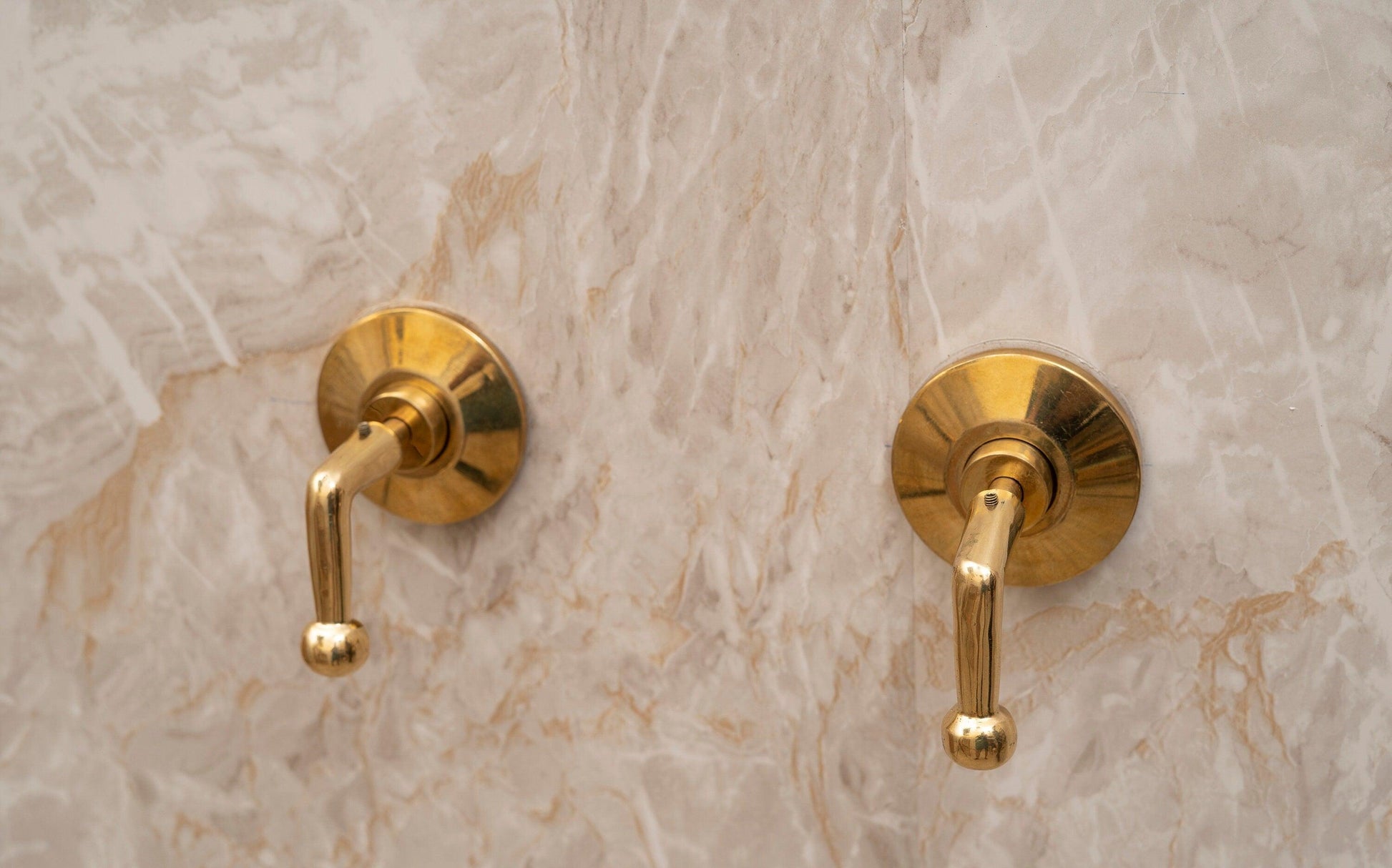 Unlacquered Brass Shower System with Handels & Rough-In Valve included Zayian