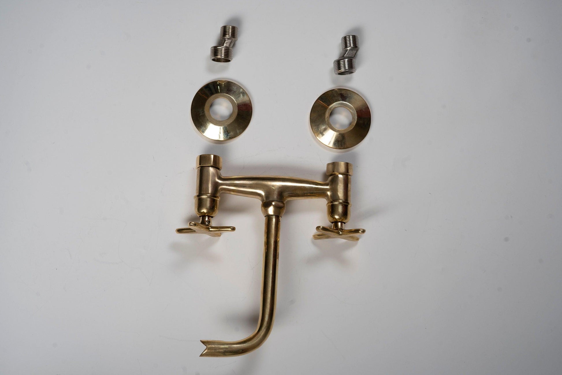 Unlacquered Brass Bathroom Tub Wall Mounted Faucet Zayian